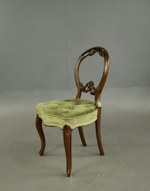 fig 3. set of six Victorian walnut balloon back chairs