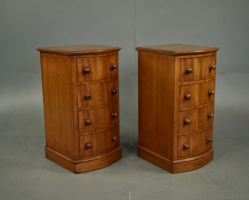 fig 2. Pair of Victorian mahogany Bowfront bedside chests of drawers