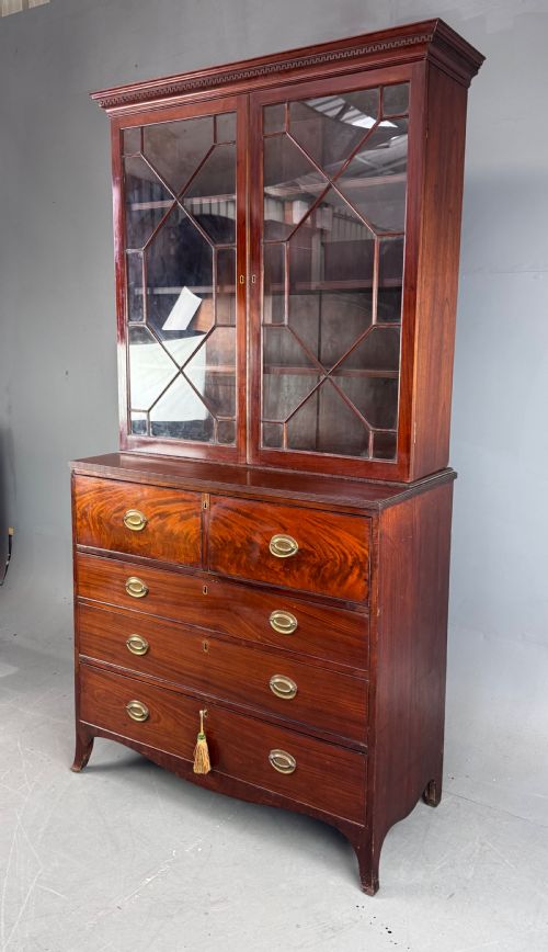 fig 1. 19th century mahogany secretaire bookcase