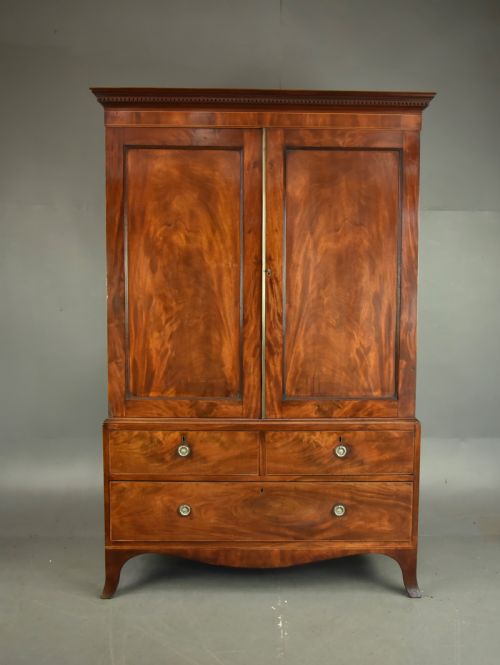 Georgian Mahogany Double Wardrobe