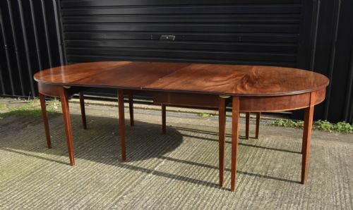 fig 1. Antique Georgian mahogany D end dining table c1780 extending