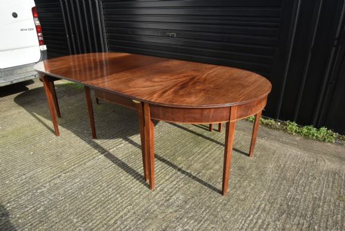 fig 2. Antique Georgian mahogany D end dining table c1780 extending