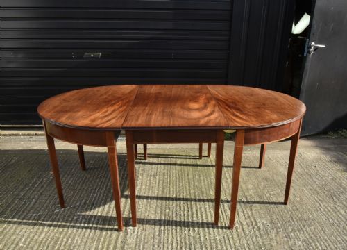 fig 3. Antique Georgian mahogany D end dining table c1780 extending