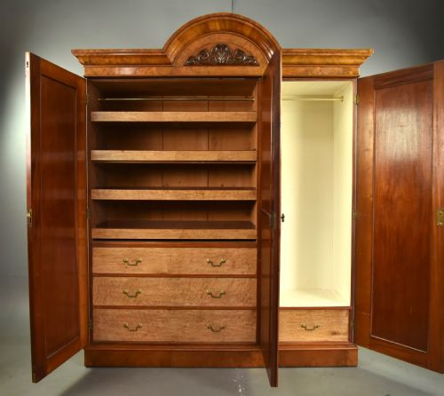 fig 2. Victorian burr walnut triple wardrobe compactom