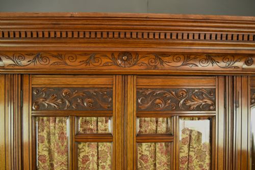 fig 4. Victorian walnut triple breakfront  wardrobe