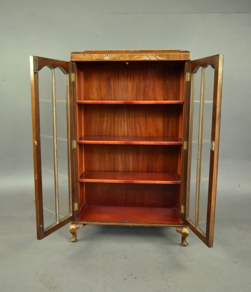 fig 3. Walnut Chinoiserie glazed bookcase cabinet