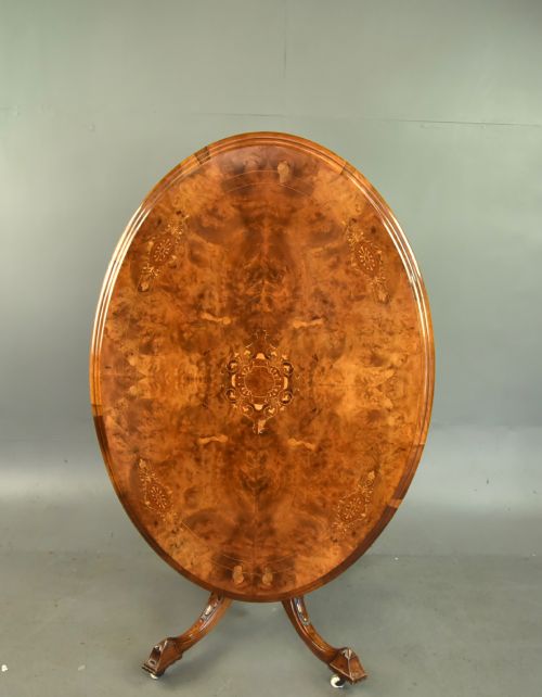 fig 1. Antique Victorian inlaid walnut oval breakfast table