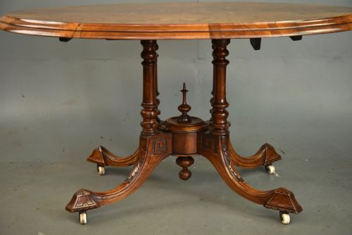 fig 2. Antique Victorian inlaid walnut oval breakfast table