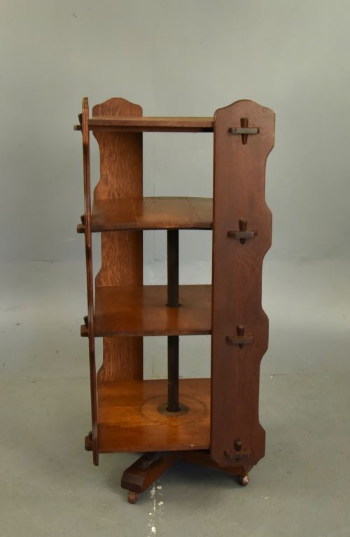 VICTORIAN OAK REVOLVING BOOKCASE