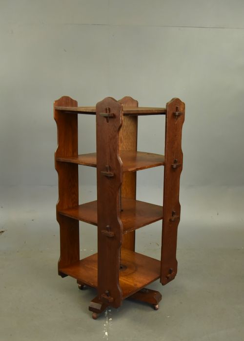 VICTORIAN OAK REVOLVING BOOKCASE - ADDITIONAL PHOTO 1