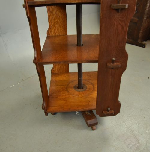 VICTORIAN OAK REVOLVING BOOKCASE - ADDITIONAL PHOTO 2