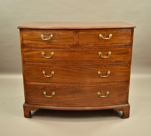 Large 19th Century Mahogany Bowfront Chest of Drawers