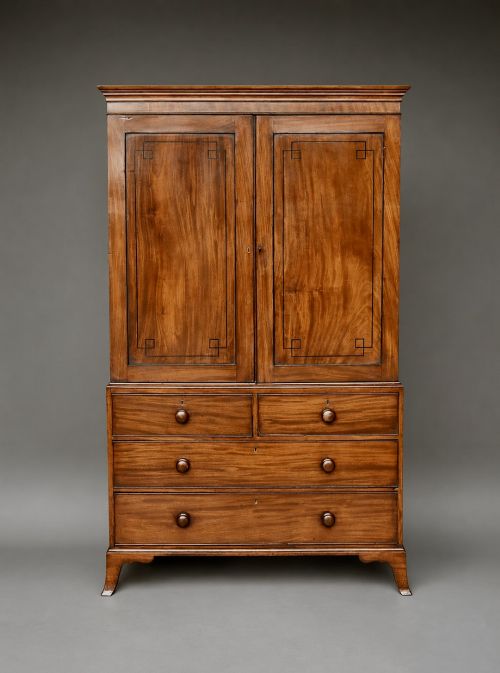 Georgian Mahogany Gentlemans Wardrobe