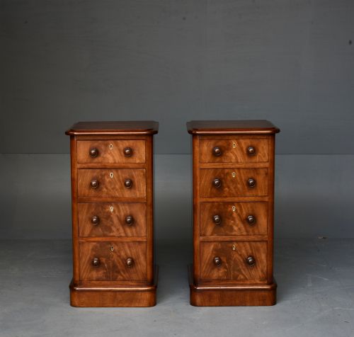 Pair of Victorian Mahogany Bedside Chests of Drawers