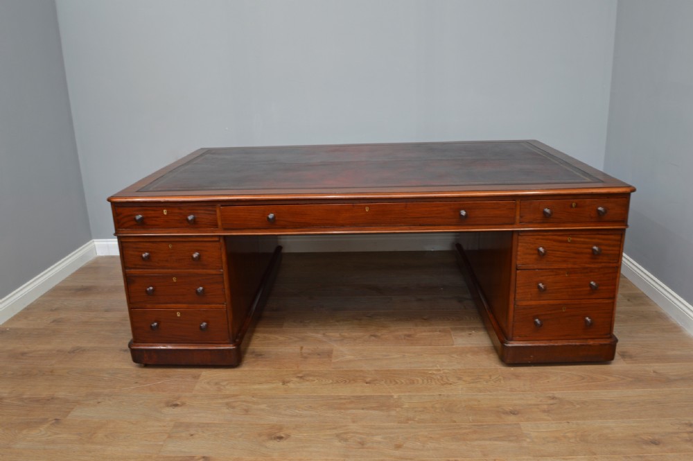 large  Victorian mahogany partners desk  7ft x 52 inches 