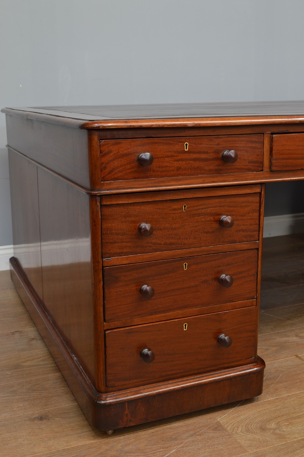 large  Victorian mahogany partners desk  7ft x 52 inches  View IV