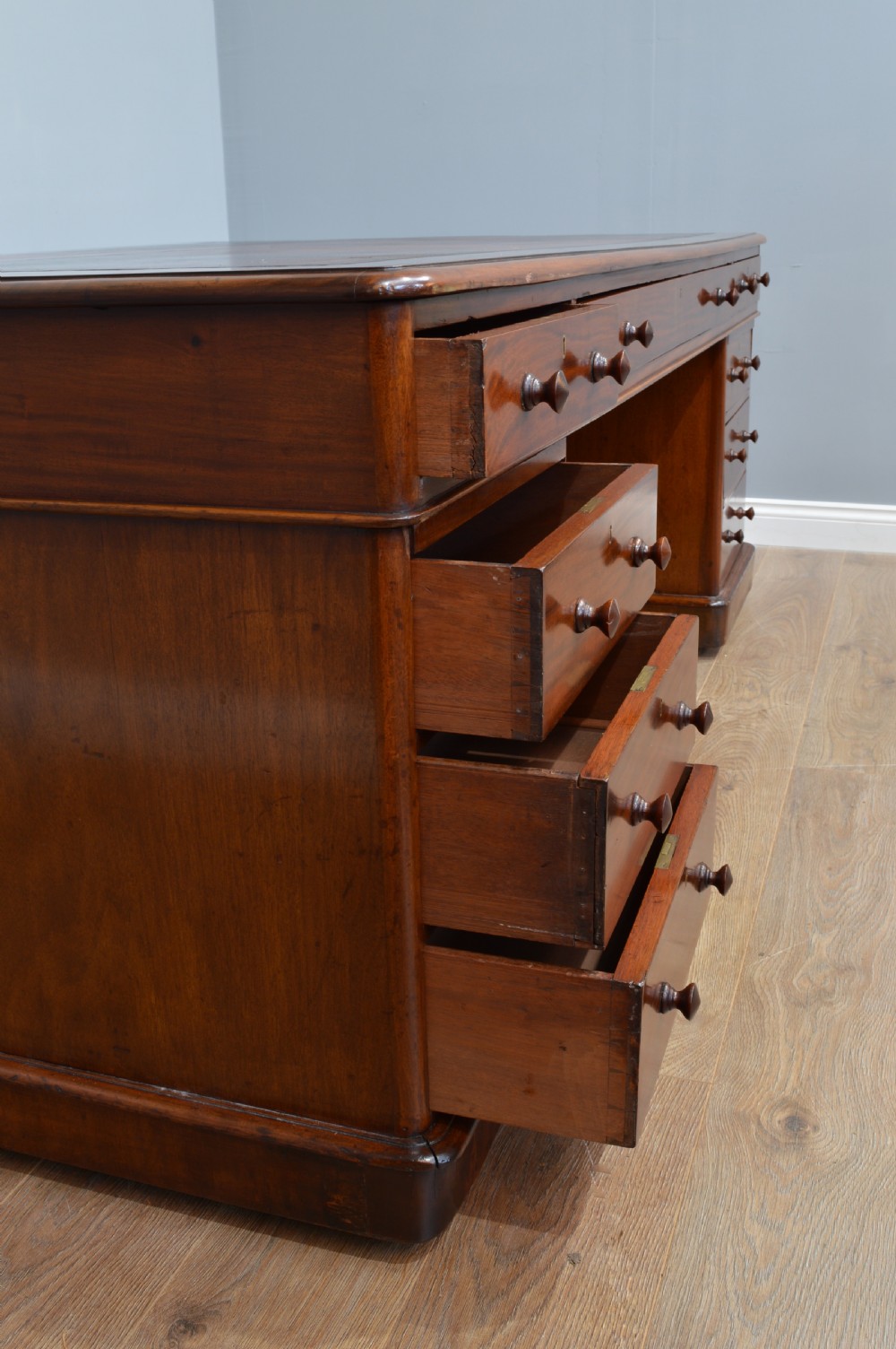 large  Victorian mahogany partners desk  7ft x 52 inches  View V