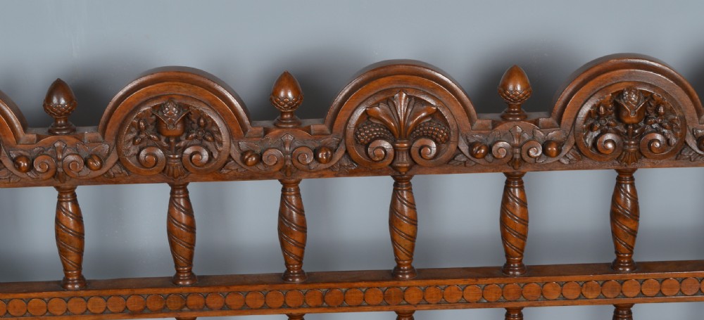 Antique carved walnut window seat  View V