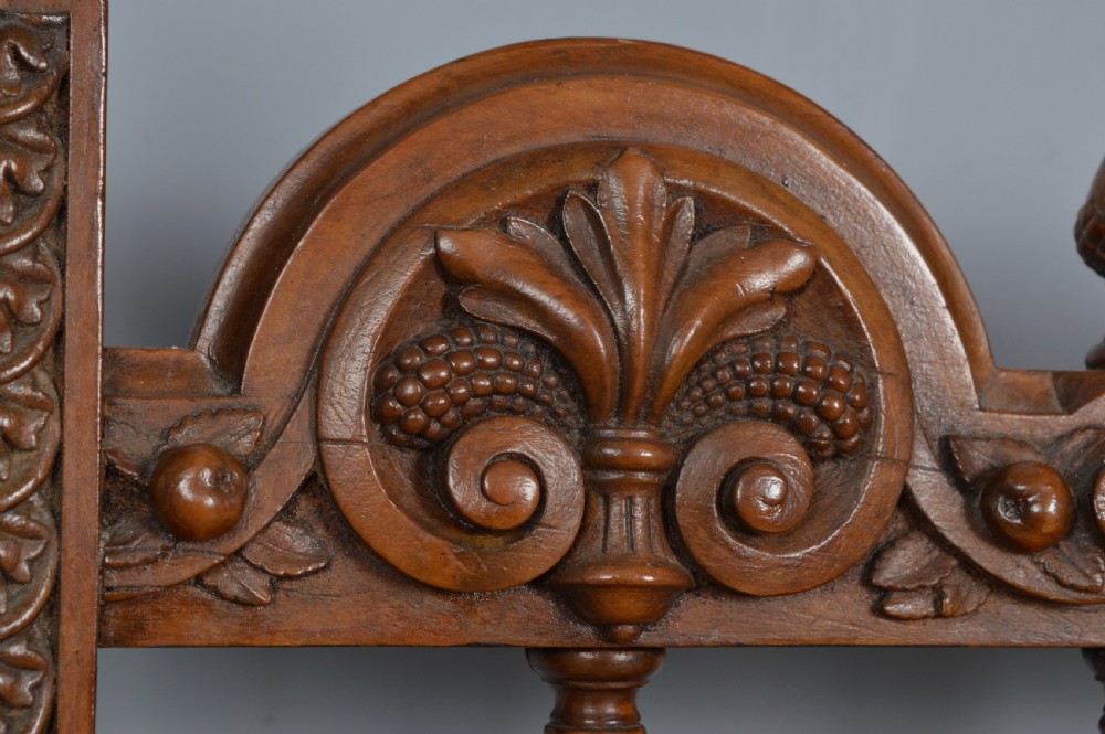 Antique carved walnut window seat  View VI