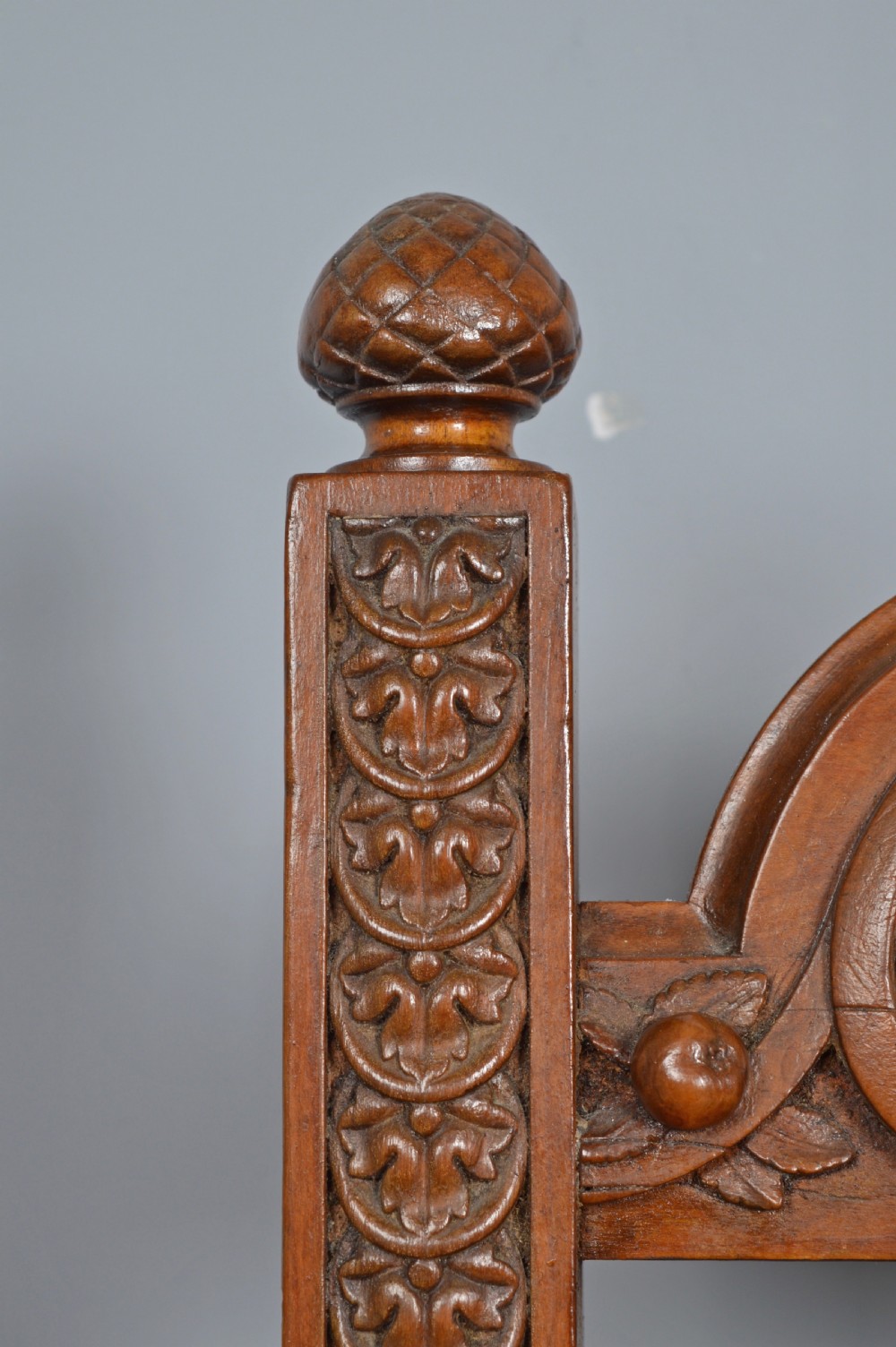 Antique carved walnut window seat  View VII