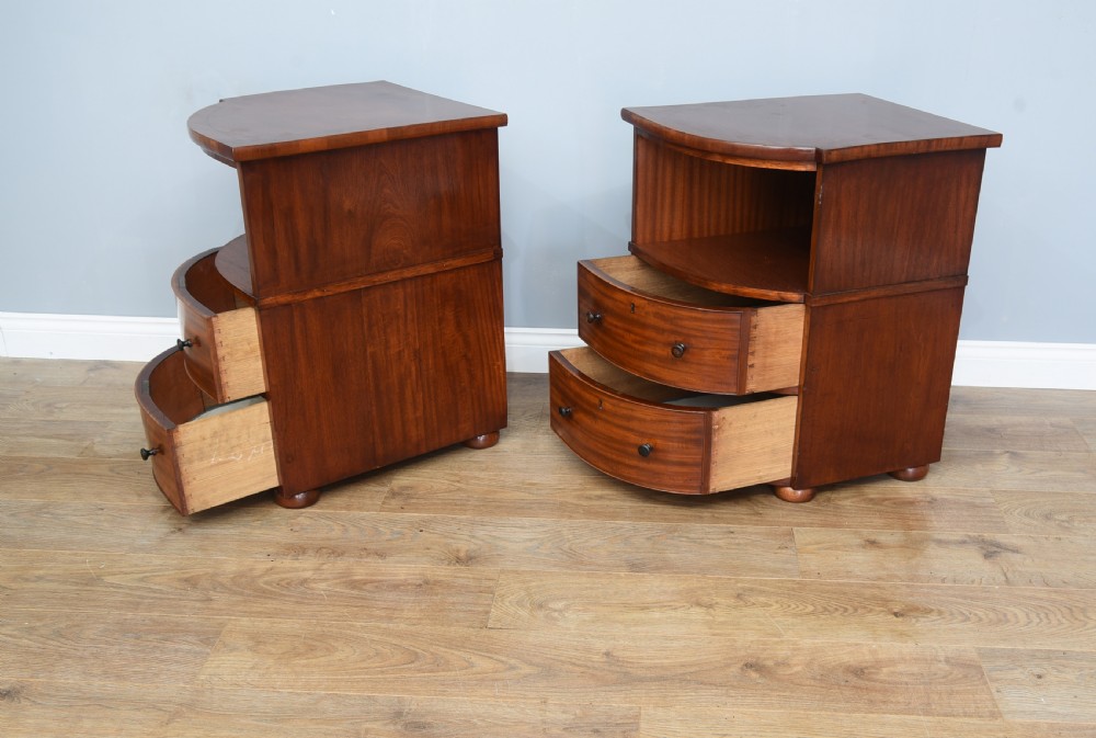 fine pair of Victorian mahogany bedside cabinets  View IV