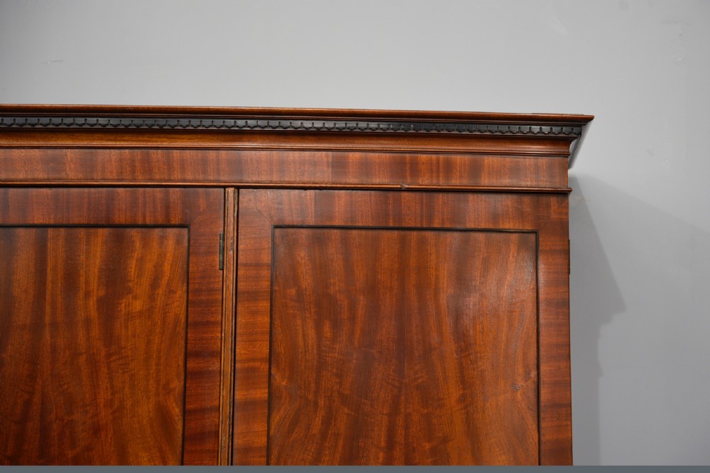 Edwardian mahogany bow front triple wardrobe  View IV