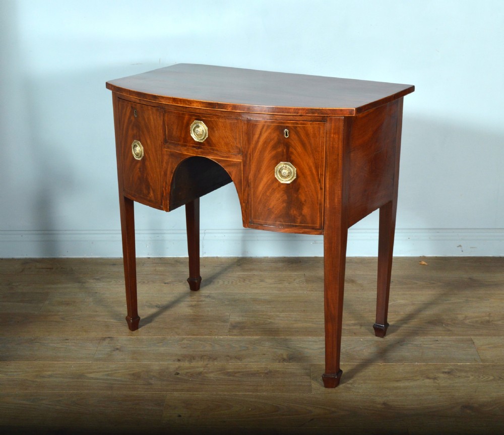 exceptional Antique small Georgian bow front sideboard  View II