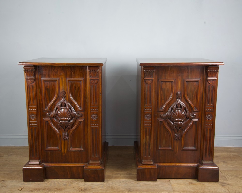 pair of large19th century mahogany pedestal cupboards 