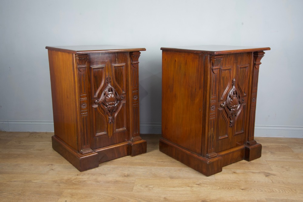 pair of large19th century mahogany pedestal cupboards  View III