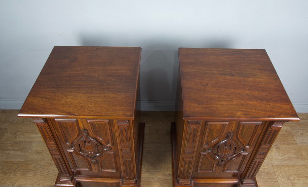 pair of large19th century mahogany pedestal cupboards  View V