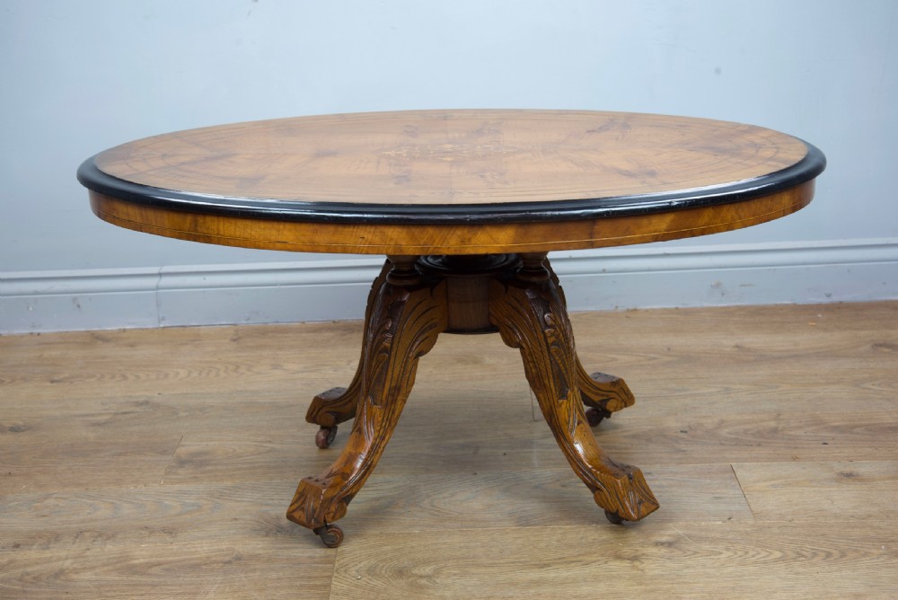 Victorian walnut coffee table  View III