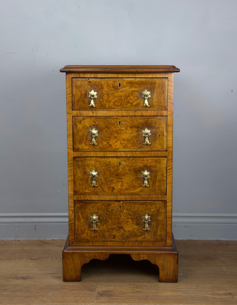 Antique pair of walnut bedside chests of drawers  View IV