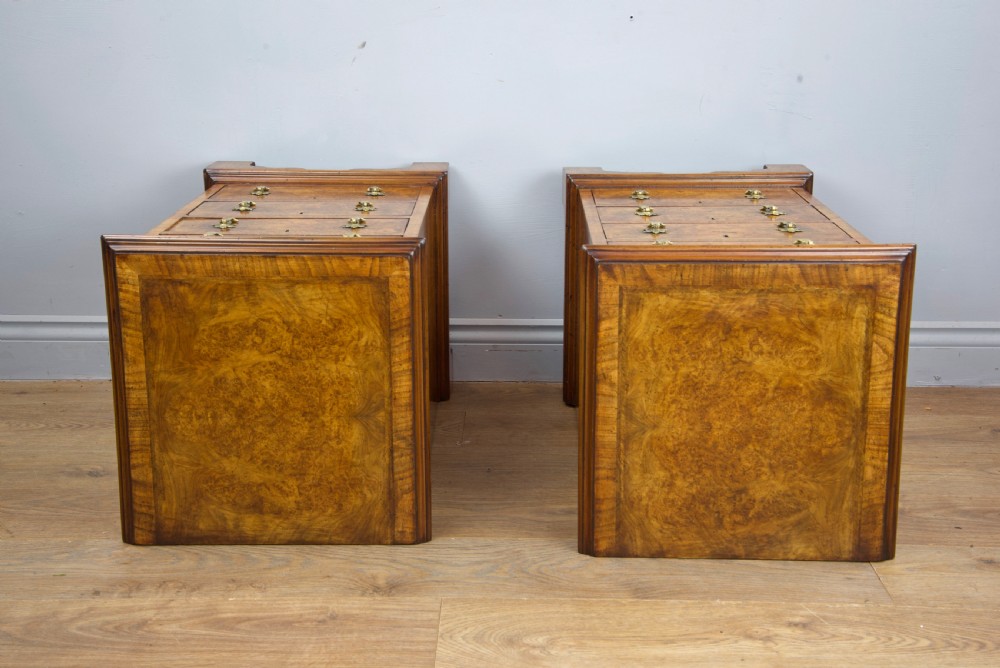 Antique pair of walnut bedside chests of drawers  View VII
