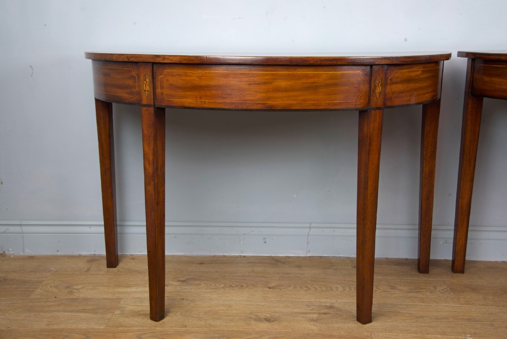 pair of Georgian mahogany console tables  View II