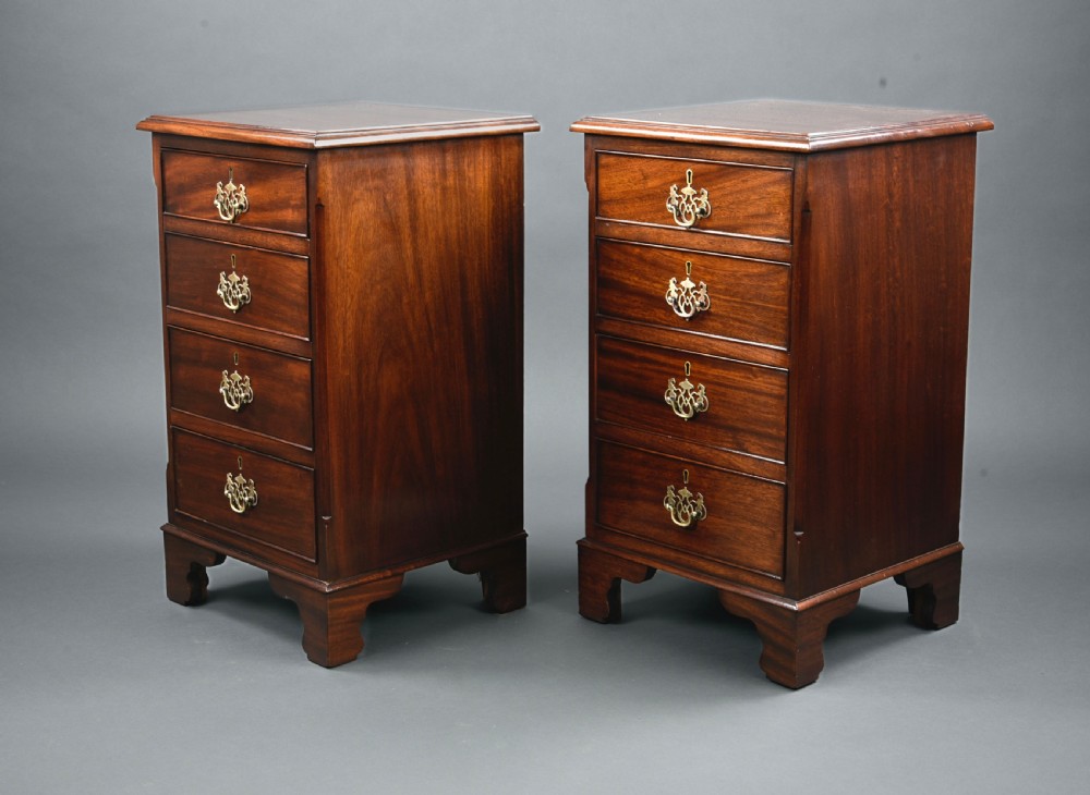 Pair of Georgian style mahogany bedside chests of drawers  View II