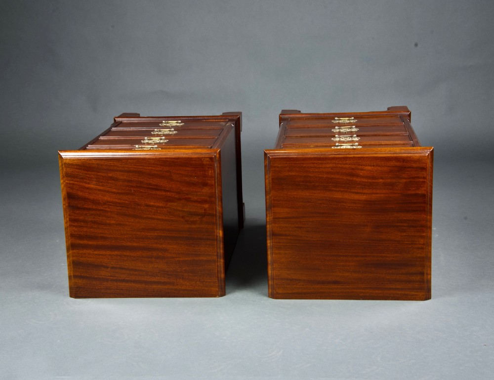 Pair of Georgian style mahogany bedside chests of drawers  View V