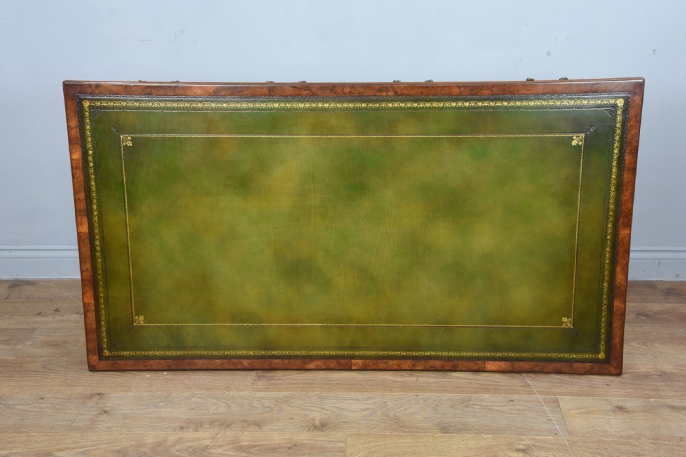 Victorian burr walnut pedestal desk  View VIII