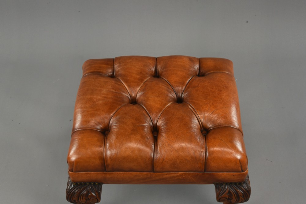 large Antique deep buttoned leather wing chair  View XIV