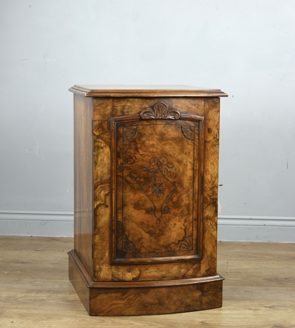 Pair of Victorian walnut bedside cabinets  View IV