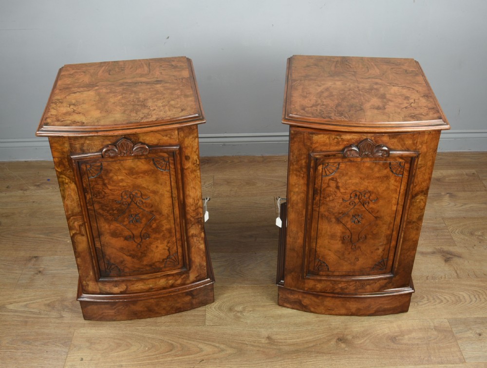 Pair of Victorian walnut bedside cabinets  View VII