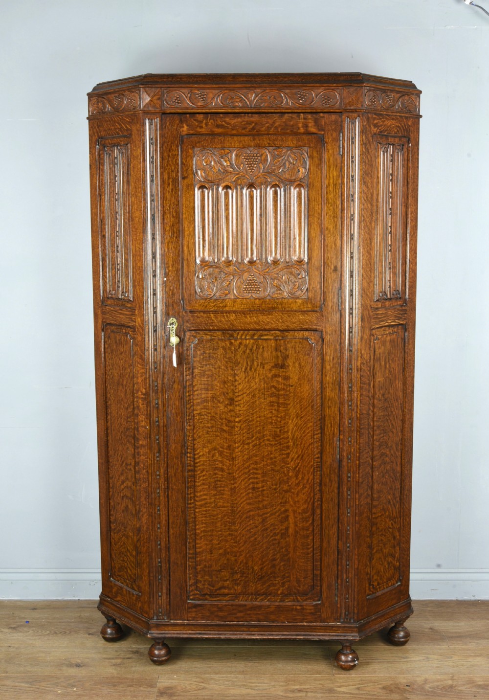 carved oak hall robe 