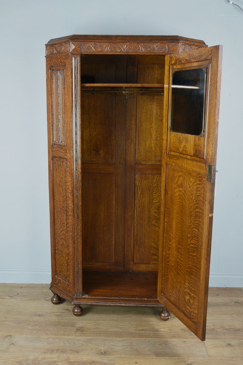 carved oak hall robe  View II