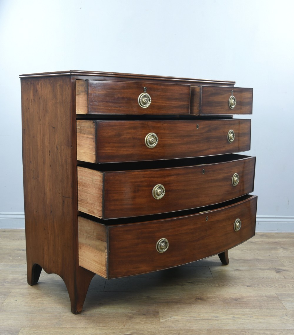 Georgian mahogany bow front chest of drawers  View IV