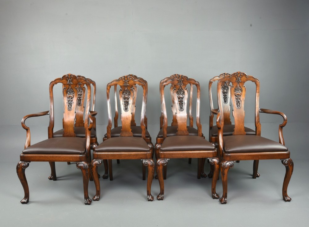 walnut dining table and eight chairs by S Hille & Co London  View III