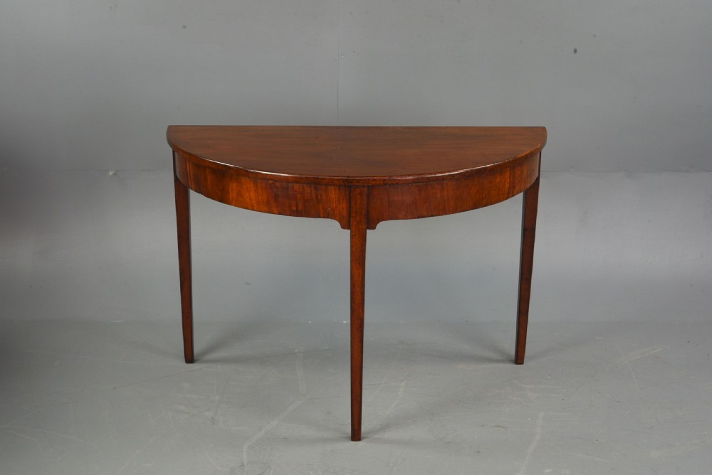 pair of Georgian mahogany demi lune console tables  View IV