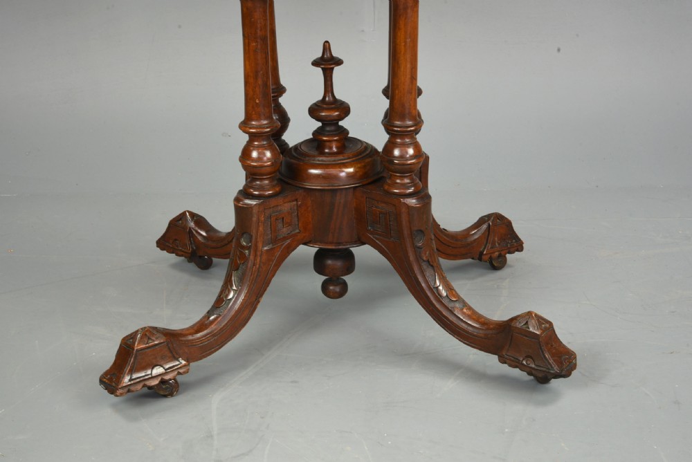 Victorian burr walnut Demi lune card table  View V
