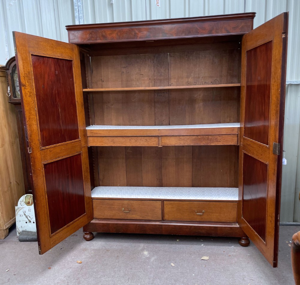 large French mahogany armoire wardrobe  View II