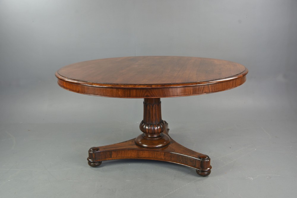 Large regency Rosewood centre dining table seats six  View III