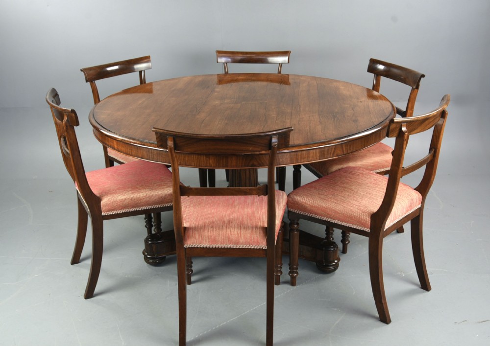 Large regency Rosewood centre dining table seats six  View V