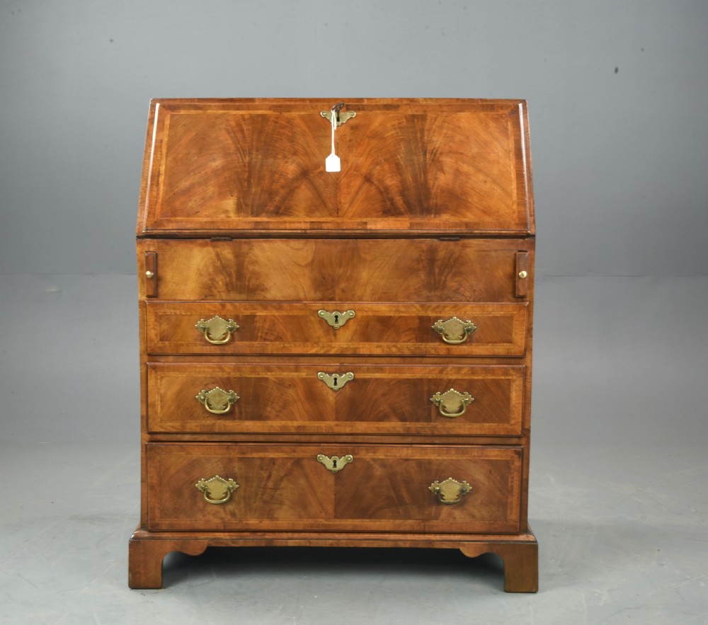 rare small Georgian walnut bureau 